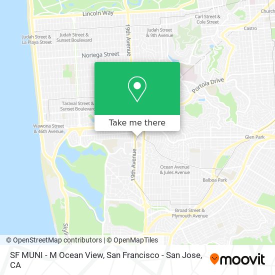 SF MUNI - M Ocean View map