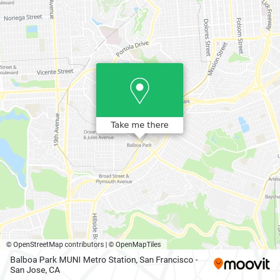 Mapa de Balboa Park MUNI Metro Station
