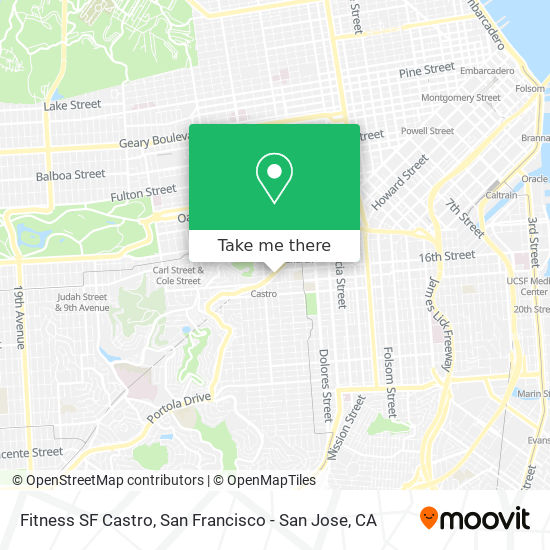 Fitness SF Castro map