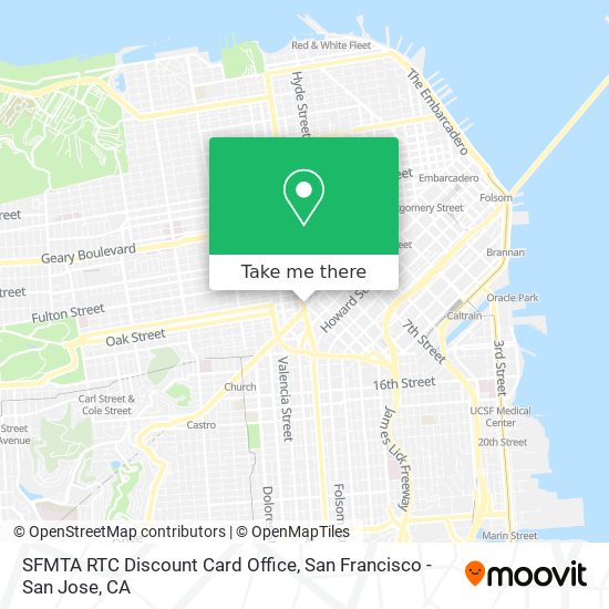 SFMTA RTC Discount Card Office map