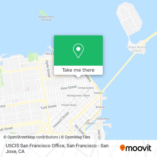 Mapa de USCIS San Francisco Office