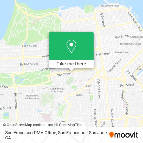 San Francisco DMV Office map