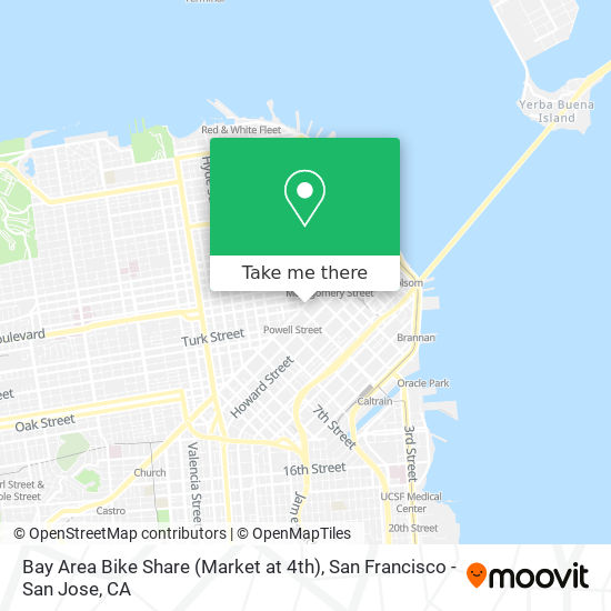 Bay Area Bike Share (Market at 4th) map