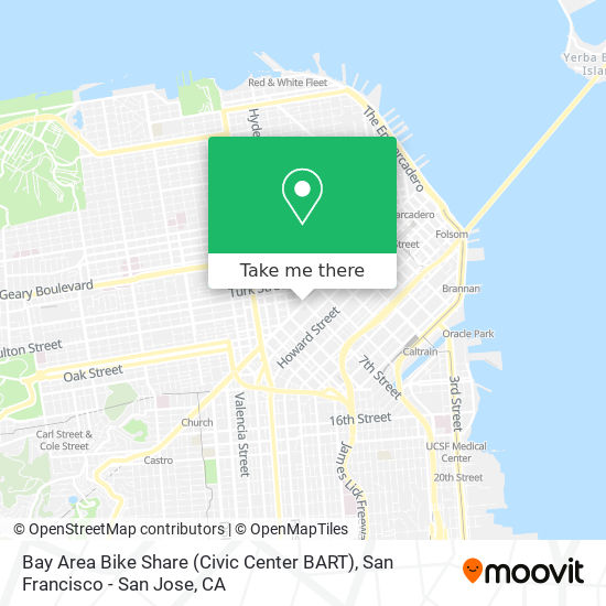 Bay Area Bike Share (Civic Center BART) map