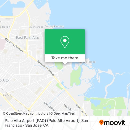 Mapa de Palo Alto Airport (PAO) (Palo Alto Airport)