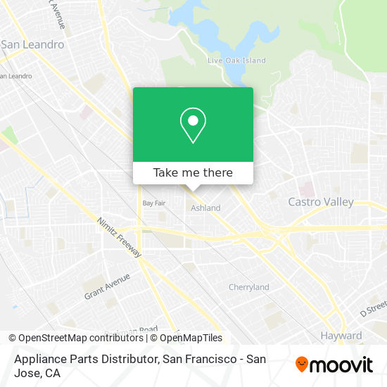 Mapa de Appliance Parts Distributor