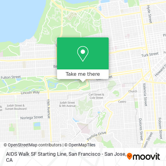 AIDS Walk SF Starting Line map