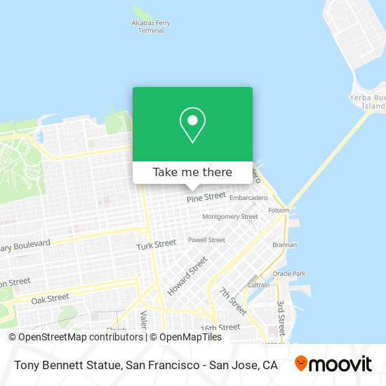 Tony Bennett Statue map