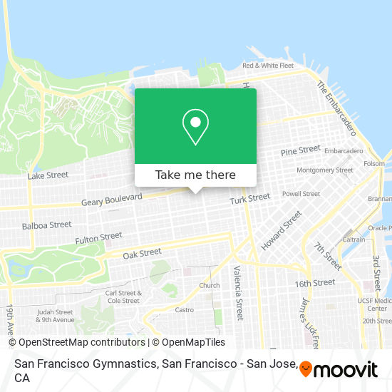 San Francisco Gymnastics map