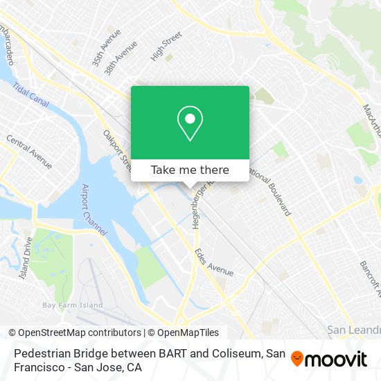 Pedestrian Bridge between BART and Coliseum map