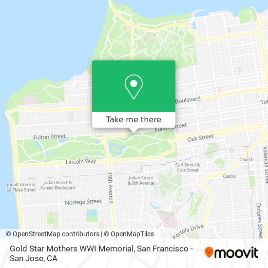 Gold Star Mothers WWI Memorial map