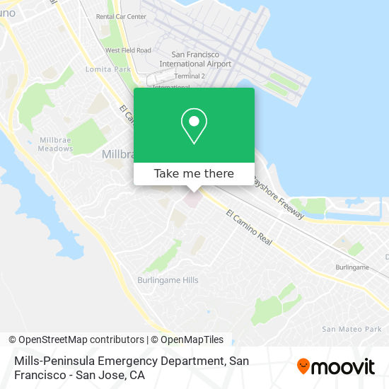 Mills-Peninsula Emergency Department map