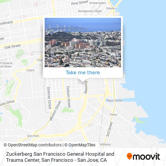 Mapa de Zuckerberg San Francisco General Hospital and Trauma Center