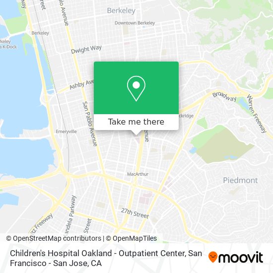 Children's Hospital Oakland - Outpatient Center map