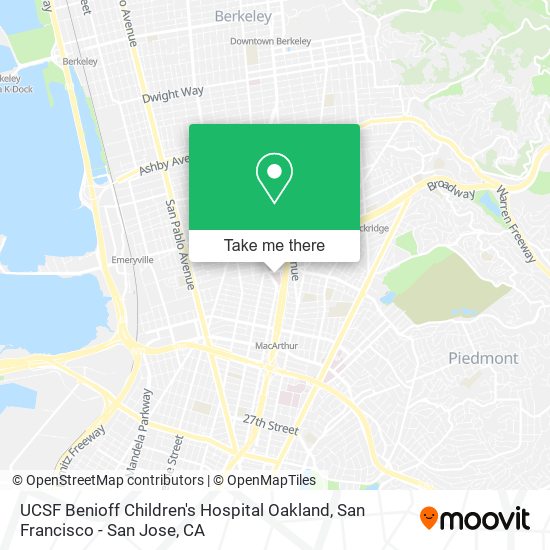 Mapa de UCSF Benioff Children's Hospital Oakland