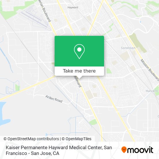 Mapa de Kaiser Permanente Hayward Medical Center