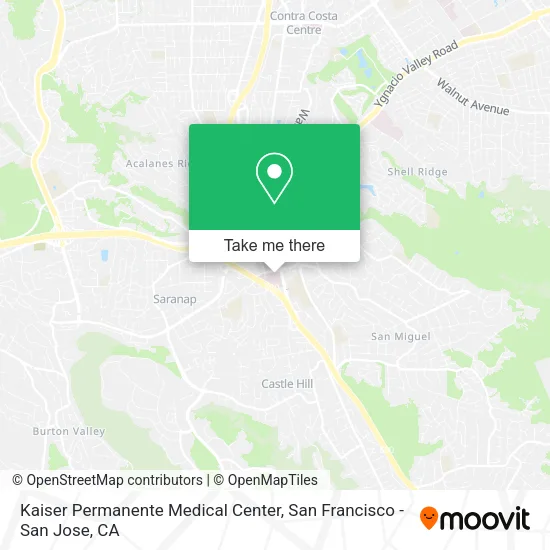 Mapa de Kaiser Permanente Medical Center