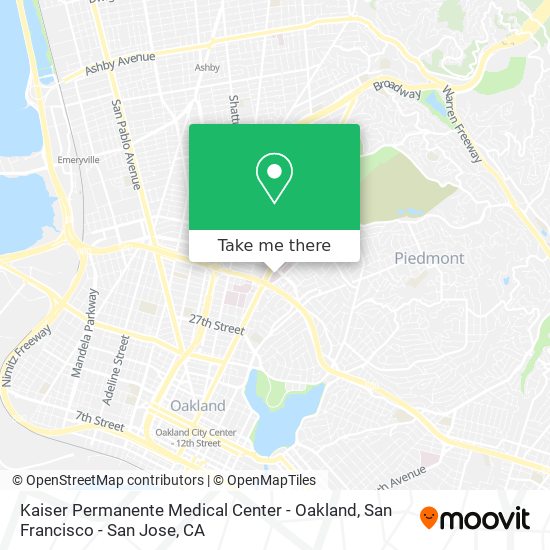 Kaiser Permanente Medical Center - Oakland map