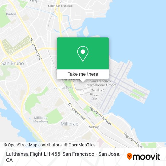 Lufthansa Flight LH 455 map