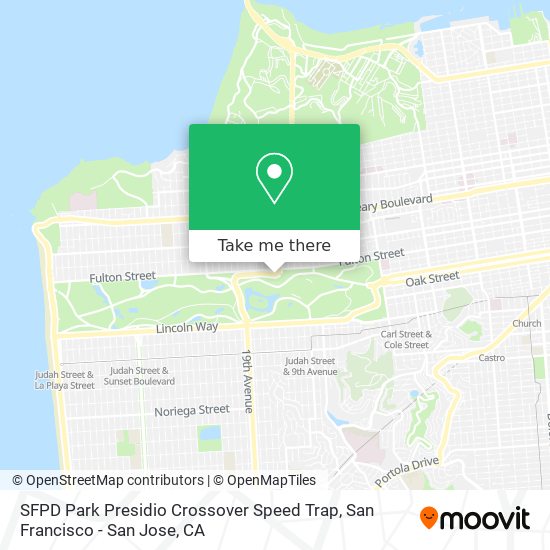 SFPD Park Presidio Crossover Speed Trap map