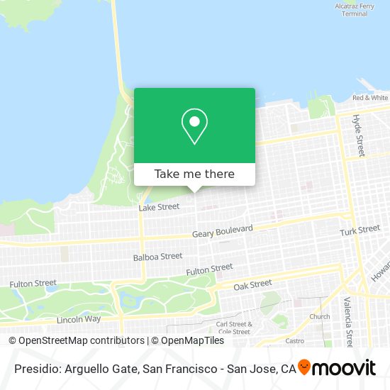 Mapa de Presidio: Arguello Gate