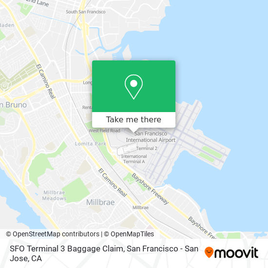 SFO Terminal 3 Baggage Claim map