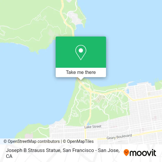 Joseph B Strauss Statue map