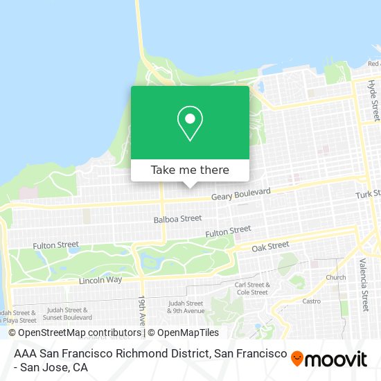 AAA San Francisco Richmond District map