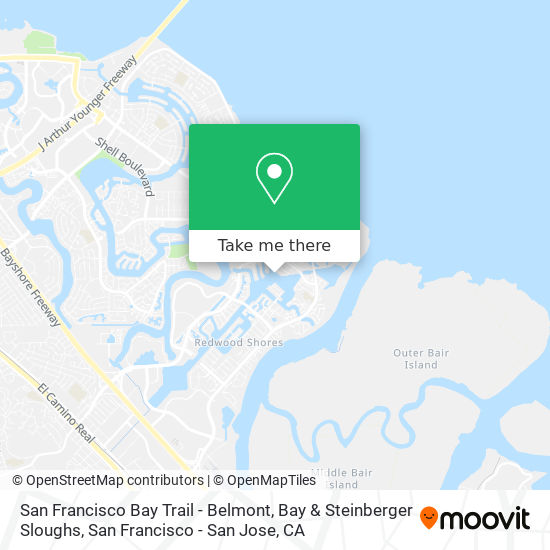 Mapa de San Francisco Bay Trail - Belmont, Bay & Steinberger Sloughs