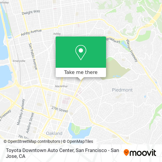 Toyota Downtown Auto Center map