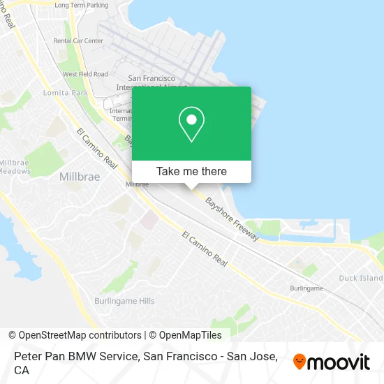 Peter Pan BMW Service map