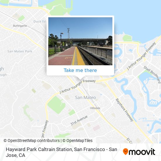 Hayward Park Caltrain Station map