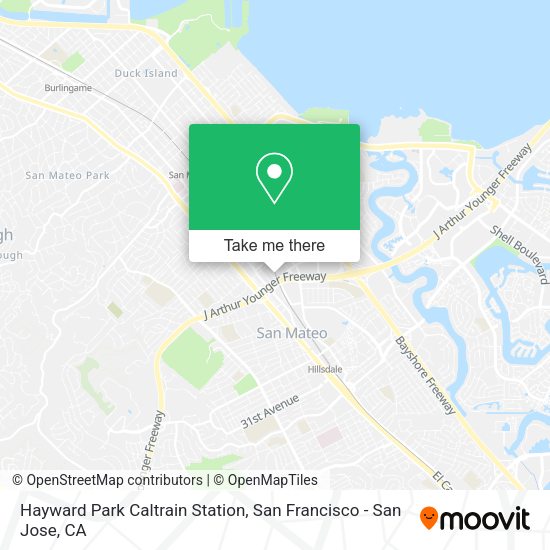 Hayward Park Caltrain Station map