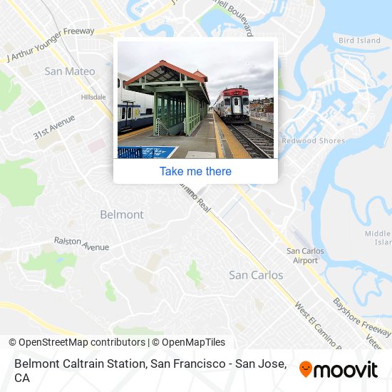 Belmont Caltrain Station map