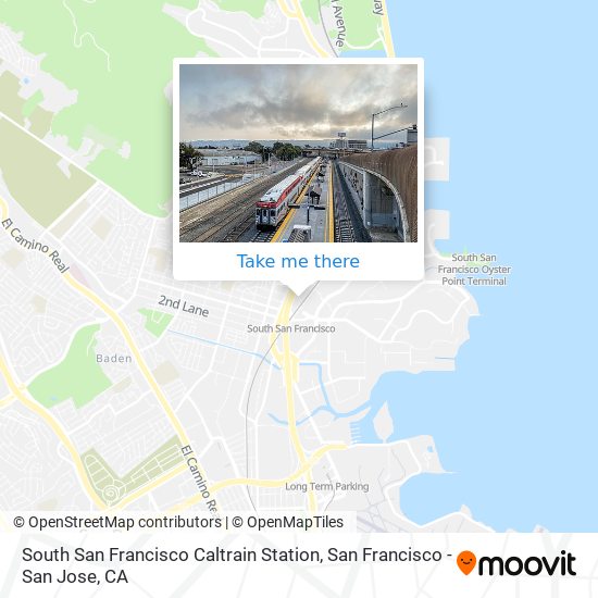 Mapa de South San Francisco Caltrain Station