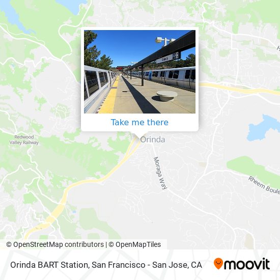 Orinda BART Station map