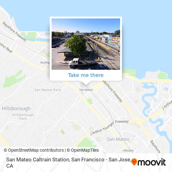 Mapa de San Mateo Caltrain Station