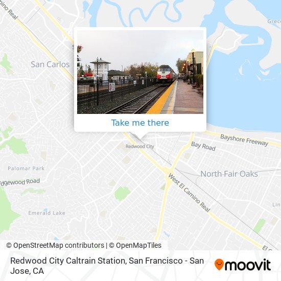 Mapa de Redwood City Caltrain Station