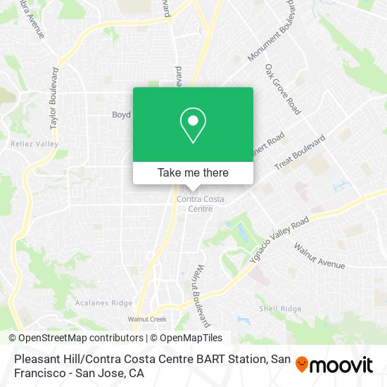 Mapa de Pleasant Hill / Contra Costa Centre BART Station