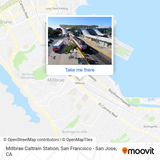 Millbrae Caltrain Station map