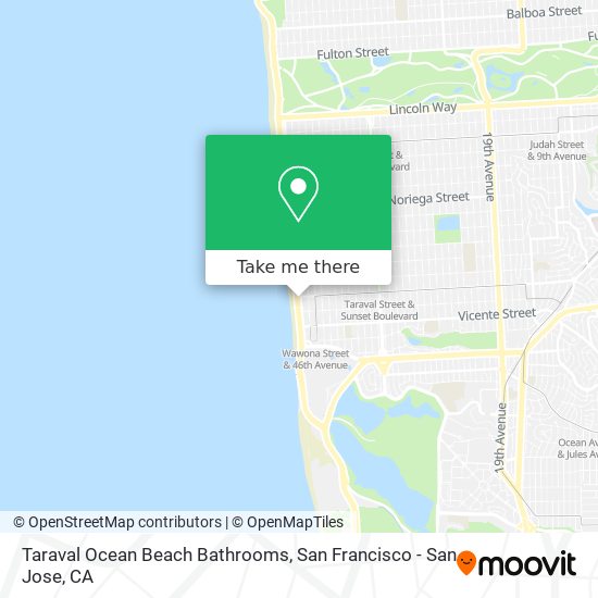 Mapa de Taraval Ocean Beach Bathrooms
