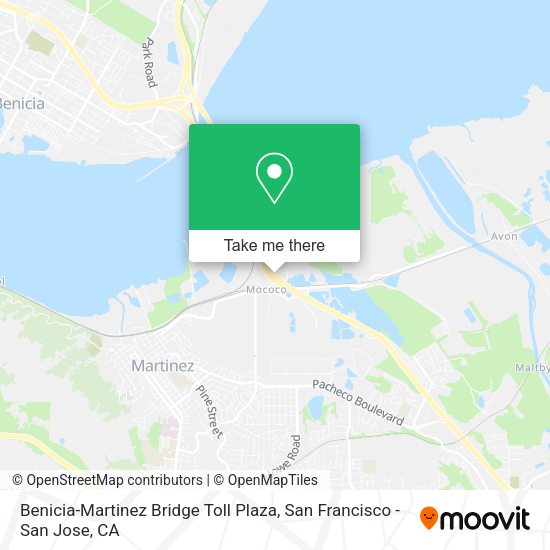 Mapa de Benicia-Martinez Bridge Toll Plaza