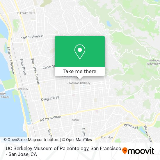 UC Berkeley Museum of Paleontology map