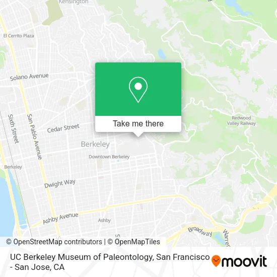 Mapa de UC Berkeley Museum of Paleontology