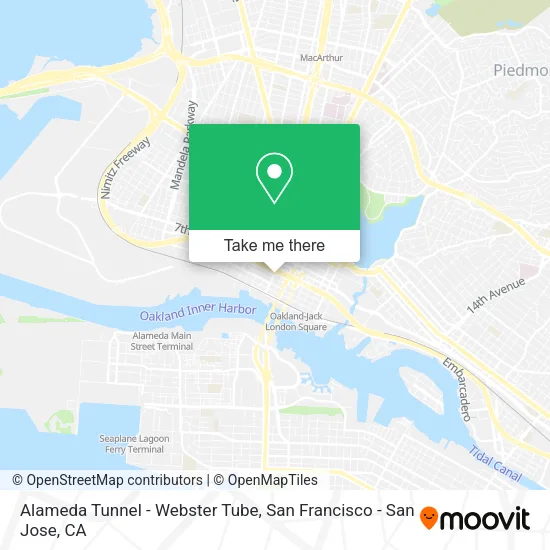 Mapa de Alameda Tunnel - Webster Tube