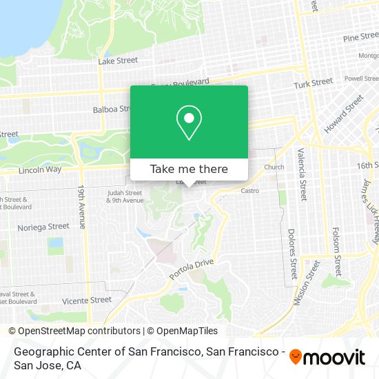 Geographic Center of San Francisco map