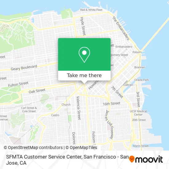 Mapa de SFMTA Customer Service Center
