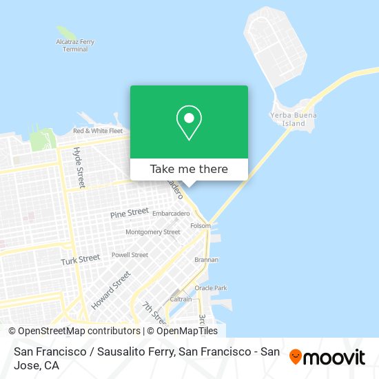 San Francisco / Sausalito Ferry map