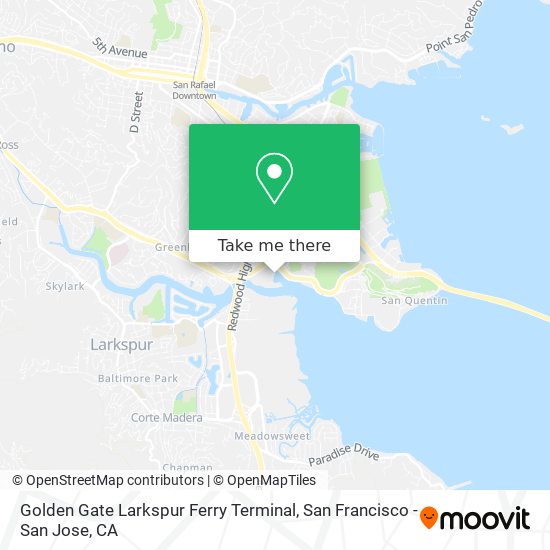Golden Gate Larkspur Ferry Terminal map