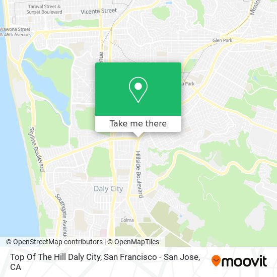 Top Of The Hill Daly City map